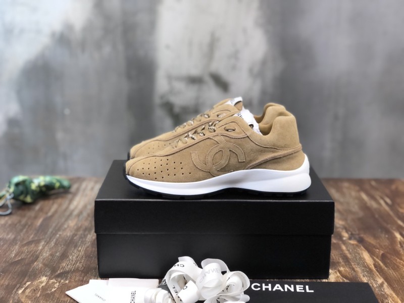 Chanel Fabric & Suede Calfskin Low Top Sneaker 28