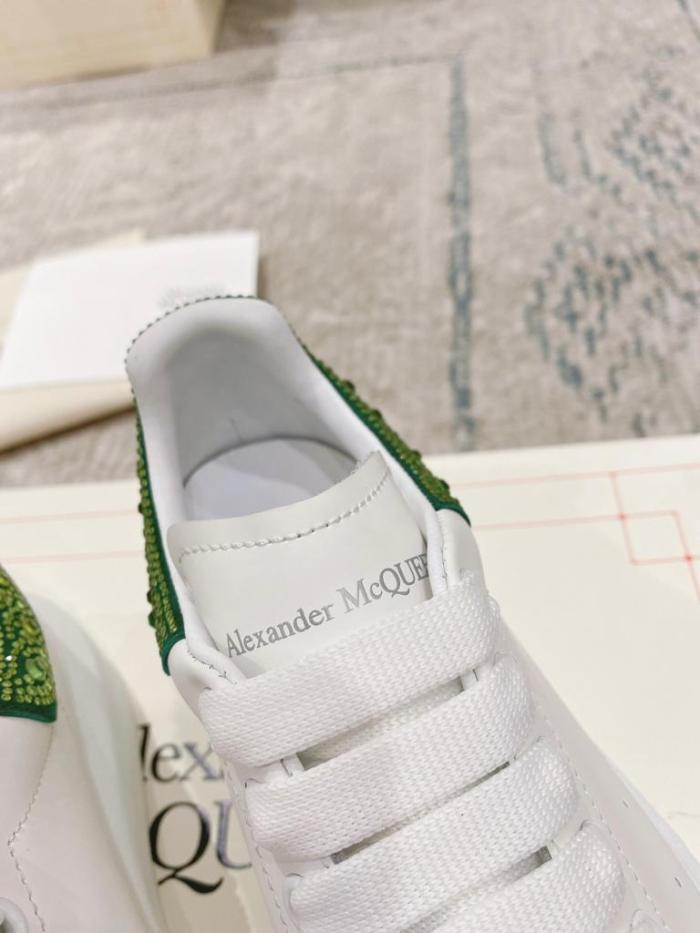Alexander McQueen Crystal-embellished Oversized Sneaker in White/acid Green