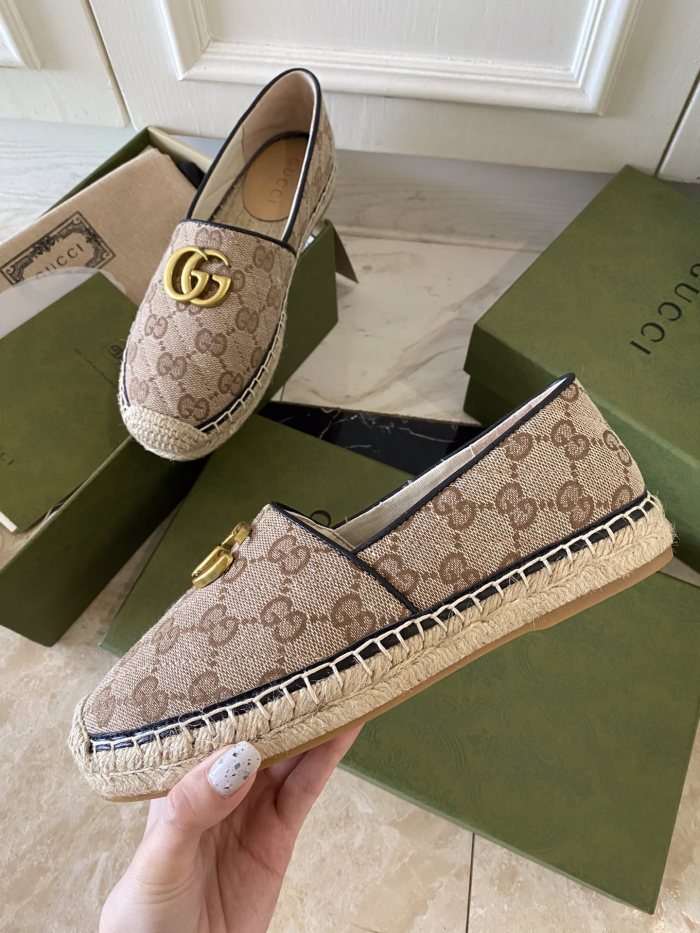 Gucci Leather espadrille with Double G WOMEN 2