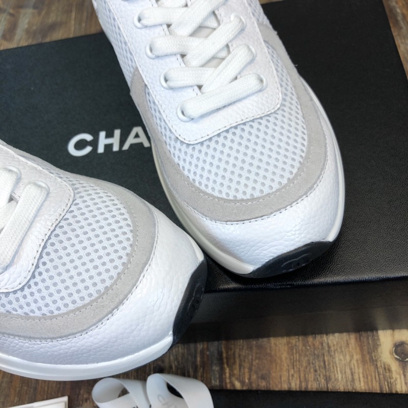 Chanel Fabric & Suede Calfskin Low Top Sneaker 37