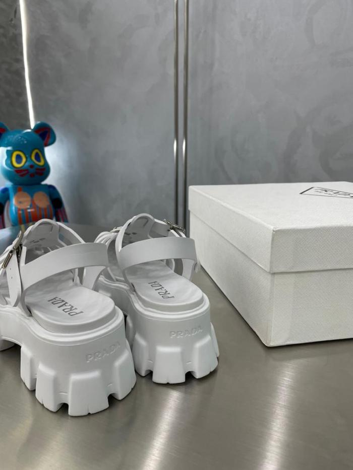 Prada Monolith Foam Rubber 55mm Sandals White