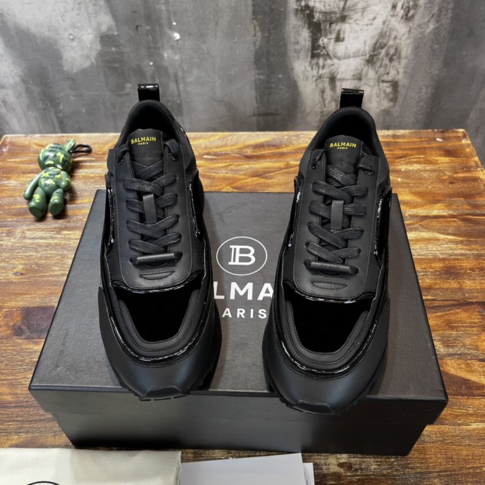 Balmain Velvet nylon and mesh low-top Racer sneaker 20