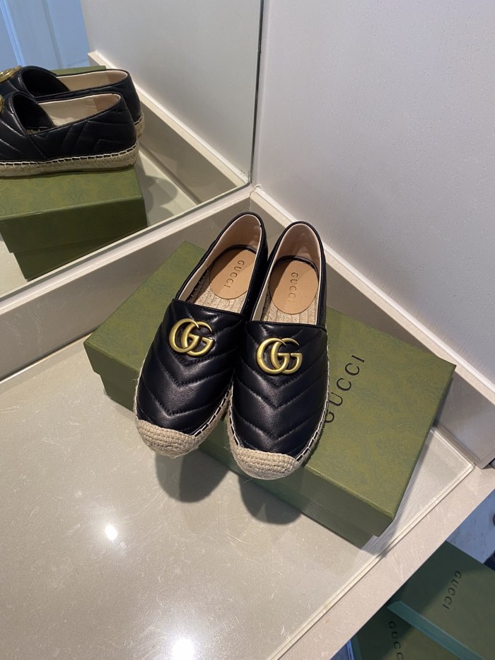 Gucci Leather espadrille with Double G WOMEN 2