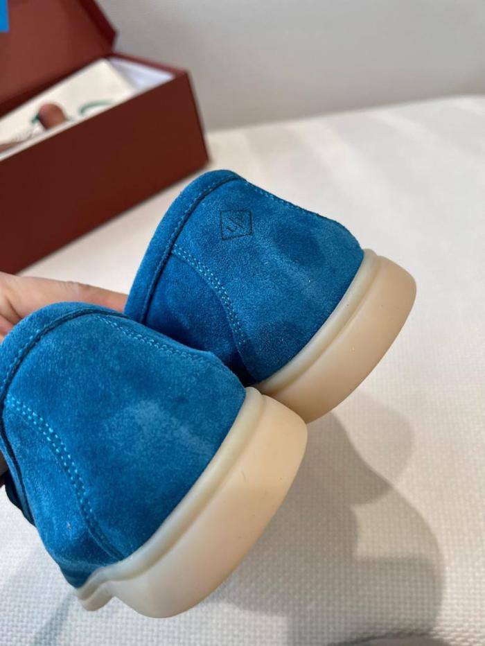 Loro Piana Summer Walk Loafers Suede Azure