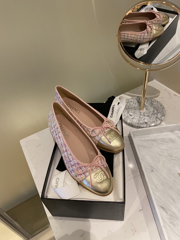 Chanel Ballerinas Fabric & Grosgrain 34