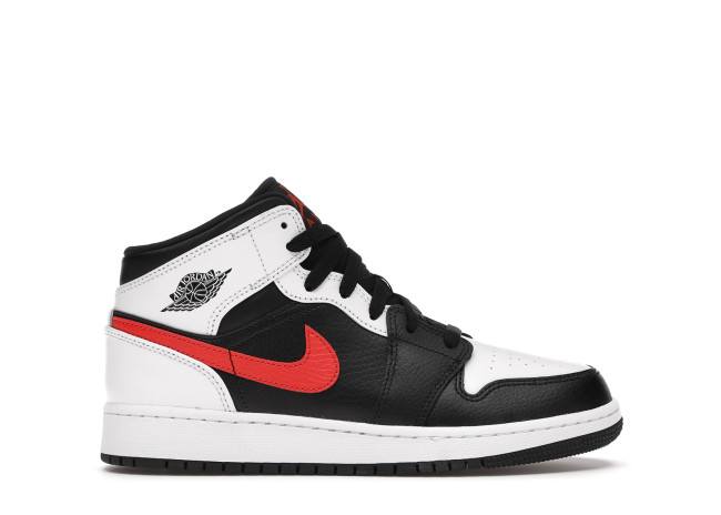 Jordan 1 Mid White Black Chile Red (GS)