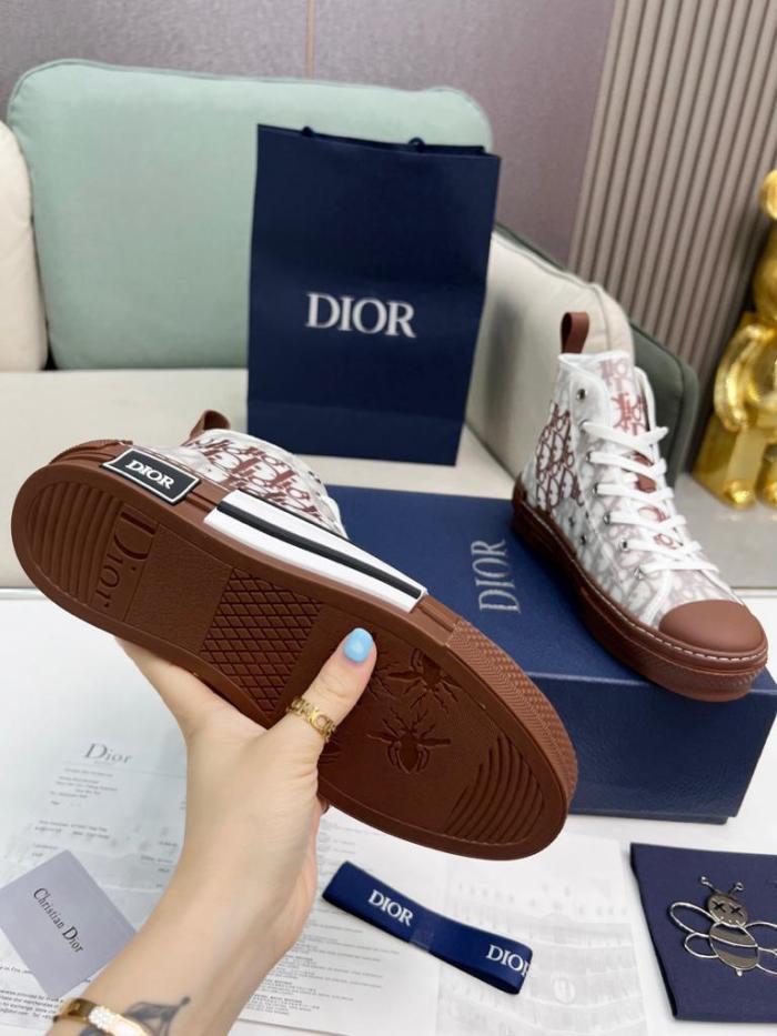 Dior B23 High Top Coffee White Dior Oblique