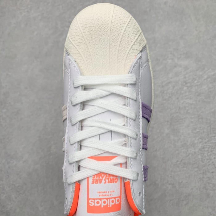 adidas Superstar White Purple Orange