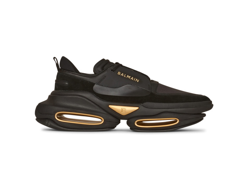 Balmain B-Bold Low-Top Black Gold