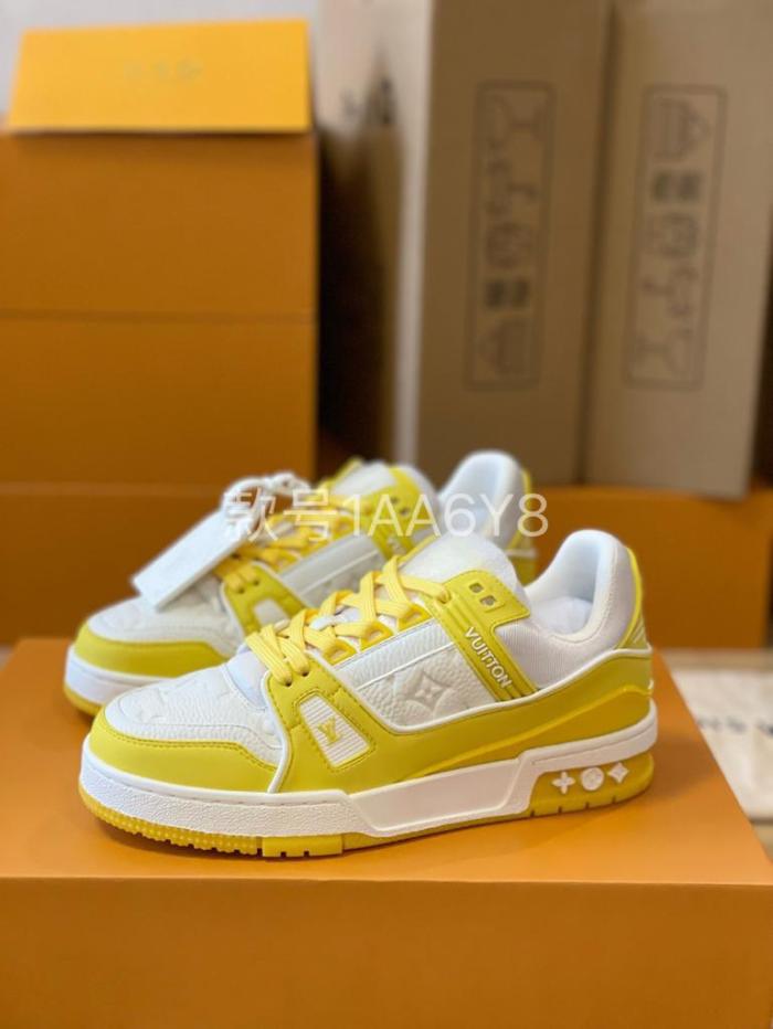 Louis Vuitton Trainer Yellow White Monogram