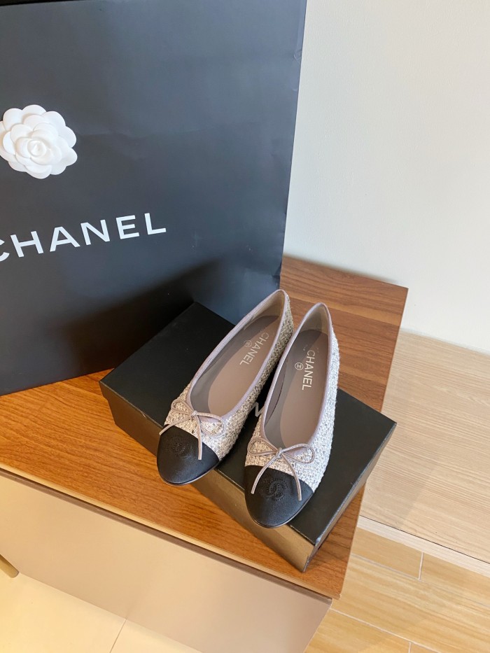Chanel Ballerinas Fabric & Grosgrain 24