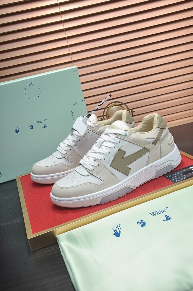 OFF-WHITE Out Of Office OOO Low Tops Grey White