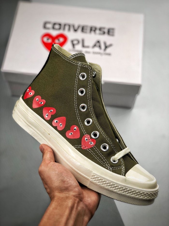 Converse Chuck Taylor All-Star 70 Hi Comme des Garcons Play Multi-Heart Green