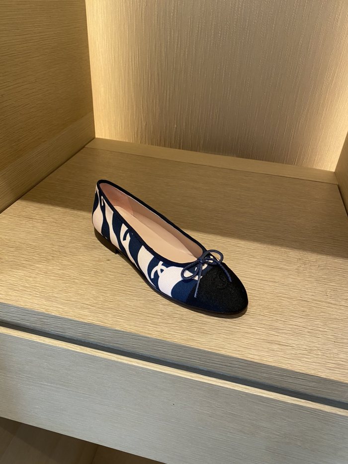 Chanel Ballerinas Fabric & Grosgrain 40