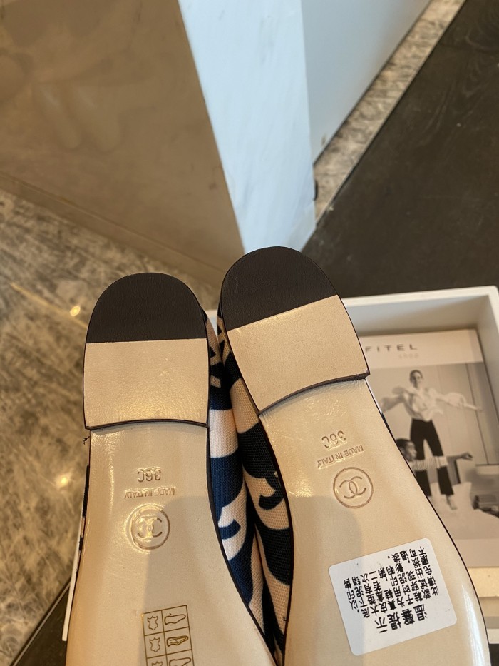 Chanel Ballerinas Fabric & Grosgrain 40