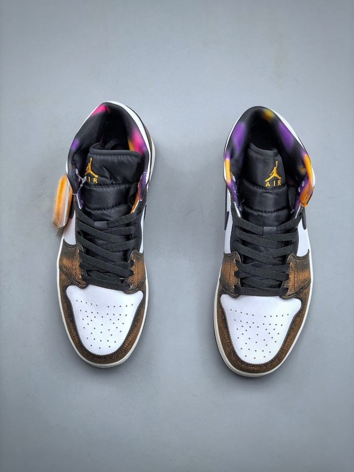 Jordan 1 Mid SE Orange Wear Away