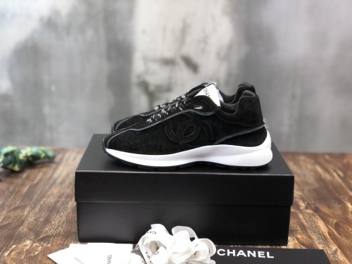 Chanel Fabric & Suede Calfskin Low Top Sneaker 26
