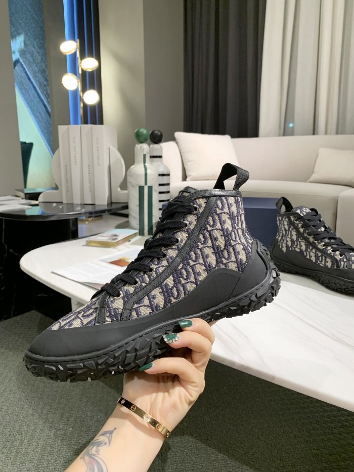 Dior B28 High-Top Oblique Jacquard and Rubber Sneaker 2