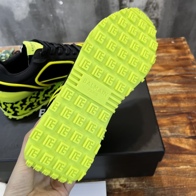 Balmain Velvet nylon and mesh low-top Racer sneaker 22