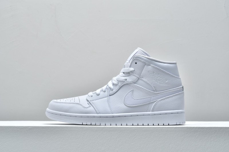 Jordan 1 Mid Triple White
