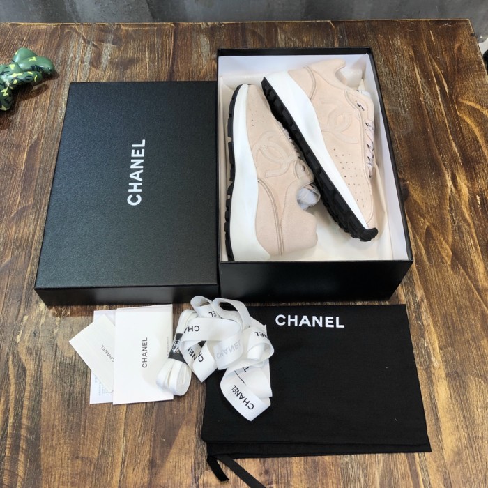 Chanel Fabric & Suede Calfskin Low Top Sneaker 27
