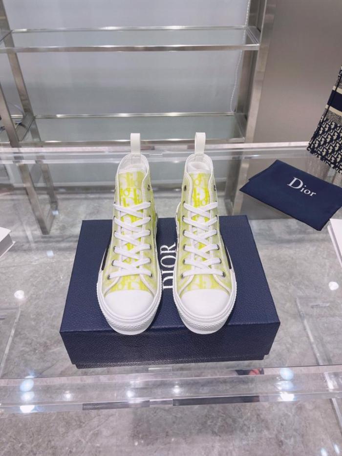 Dior B23 High Top White Yellow Oblique
