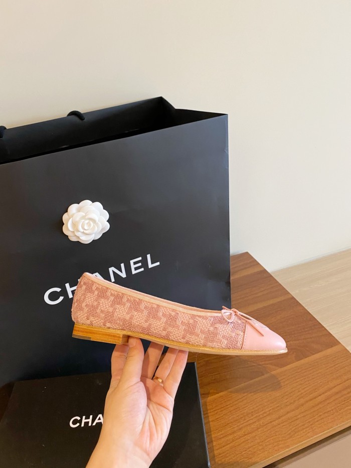 Chanel Ballerinas Fabric & Grosgrain 23