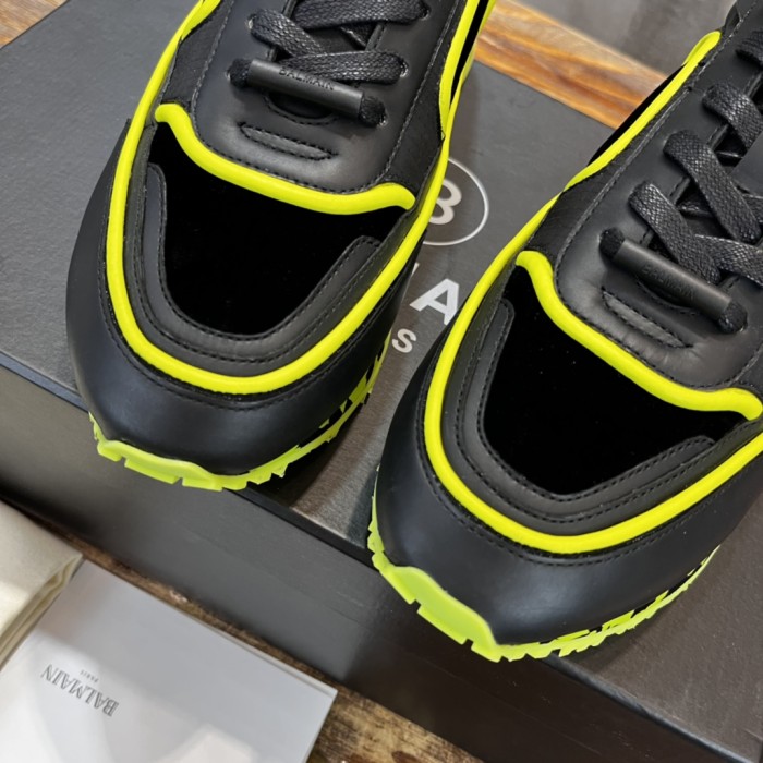 Balmain Velvet nylon and mesh low-top Racer sneaker 22