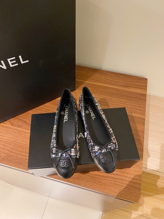 Chanel Ballerinas Fabric & Grosgrain 30