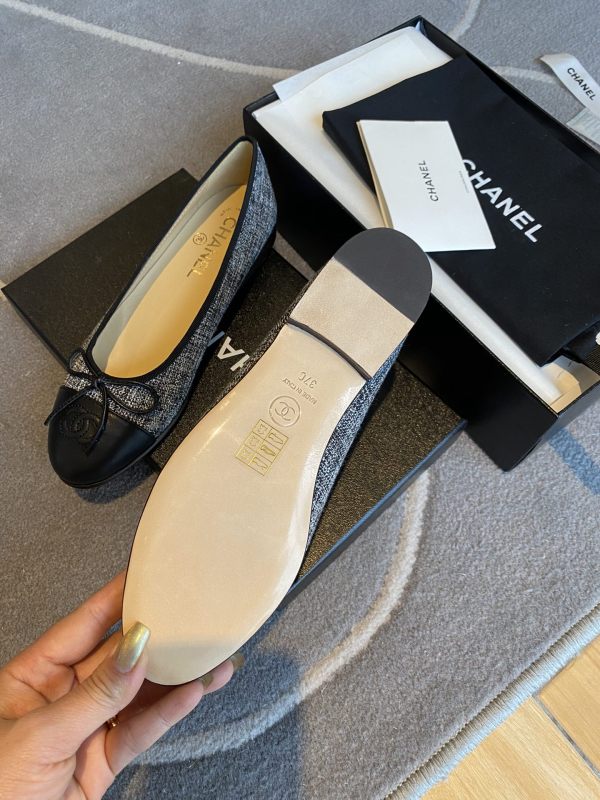 Chanel Ballerinas Fabric & Grosgrain 18