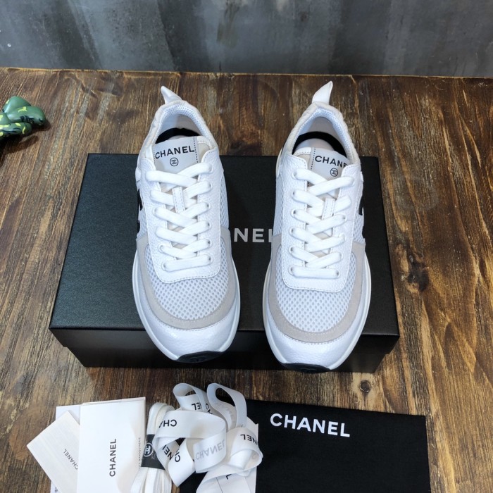 Chanel Fabric & Suede Calfskin Low Top Sneaker 37