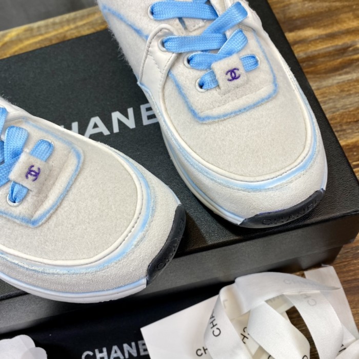 Chanel Fabric & Suede Calfskin Low Top Sneaker 39