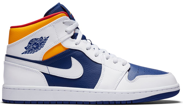 Jordan 1 Mid Royal Blue Laser Yellow