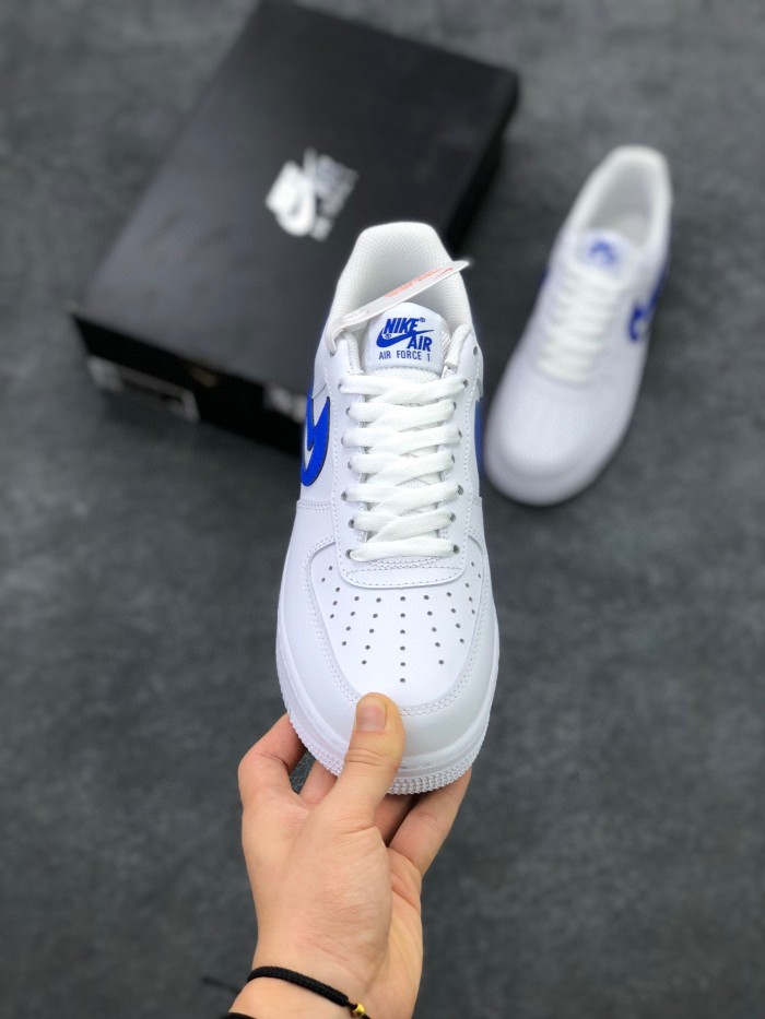 Nike Air Force 1 Low '07 FM Cut Out Swoosh White Game Royal