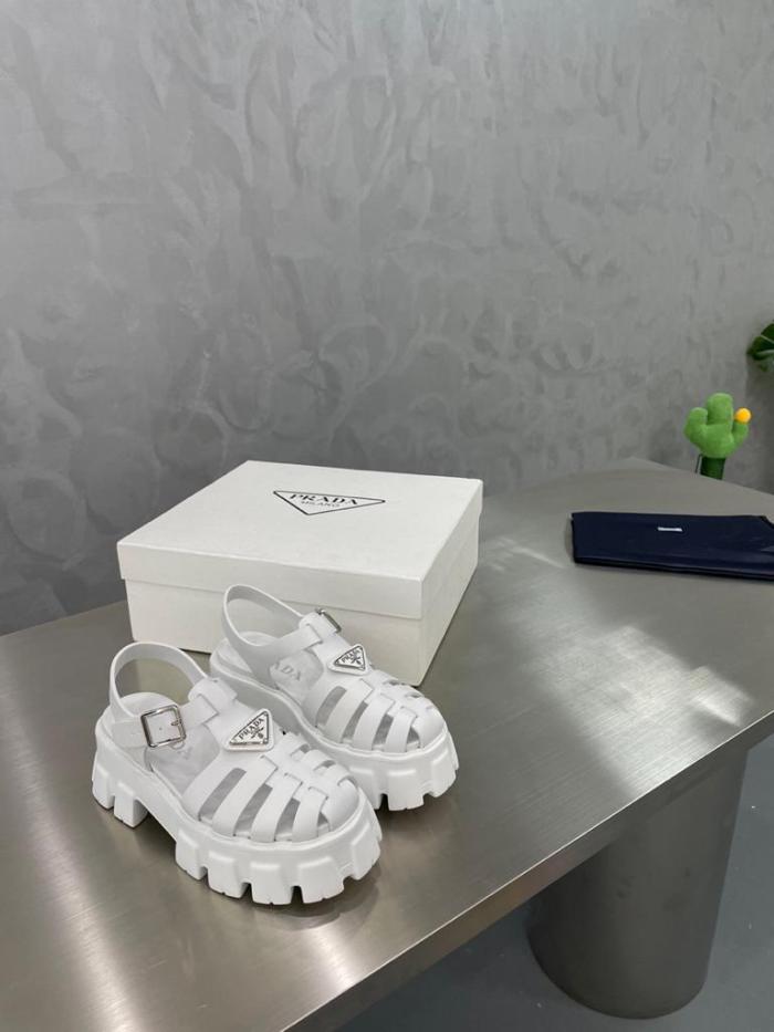 Prada Monolith Foam Rubber 55mm Sandals White