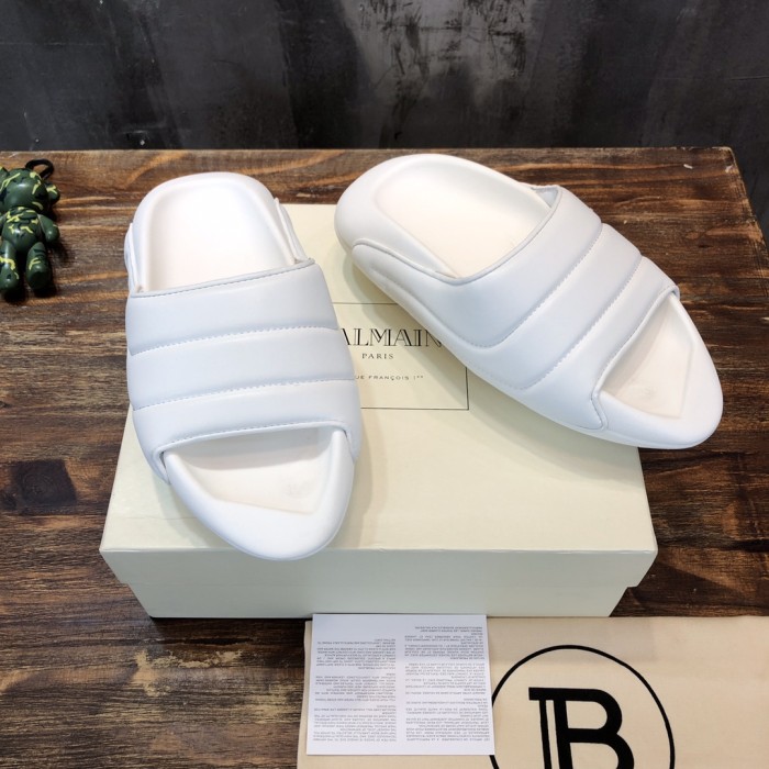 Balmain Quilted leather B-IT mules 16