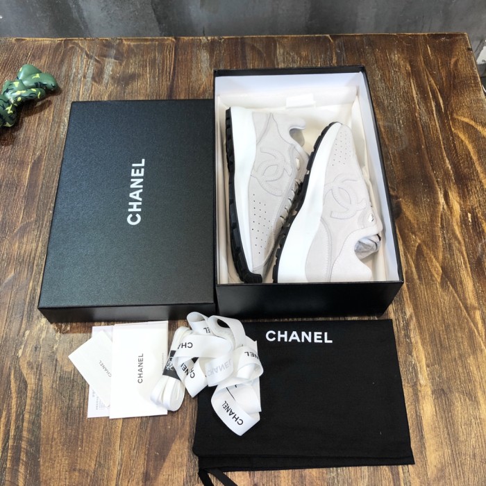 Chanel Fabric & Suede Calfskin Low Top Sneaker 29