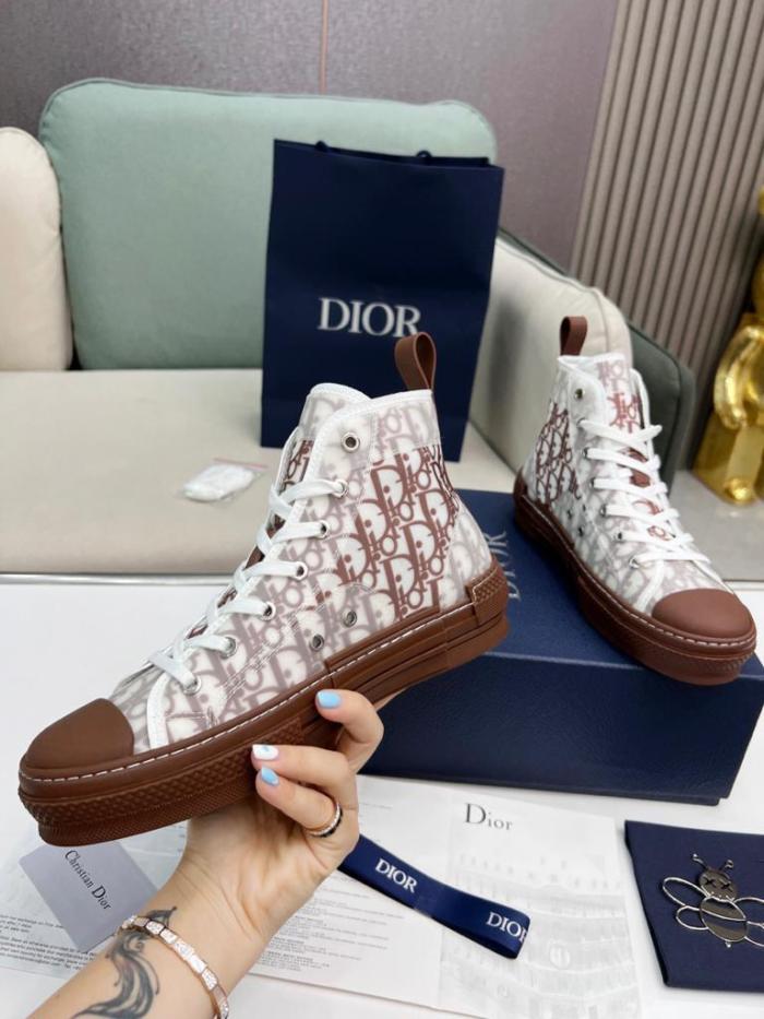 Dior B23 High Top Coffee White Dior Oblique
