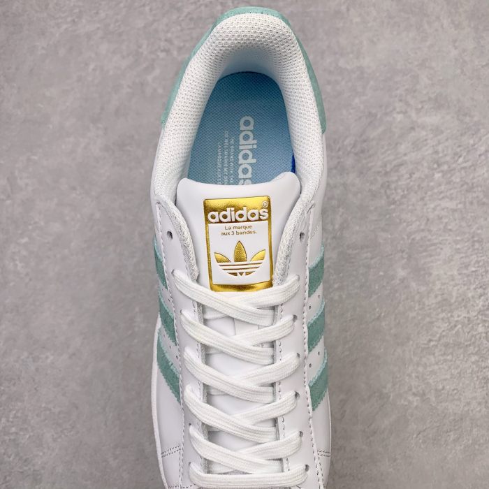 adidas Superstar White Light Green