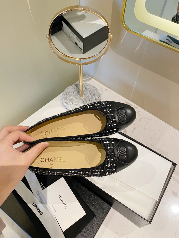 Chanel Ballerinas Fabric & Grosgrain 22