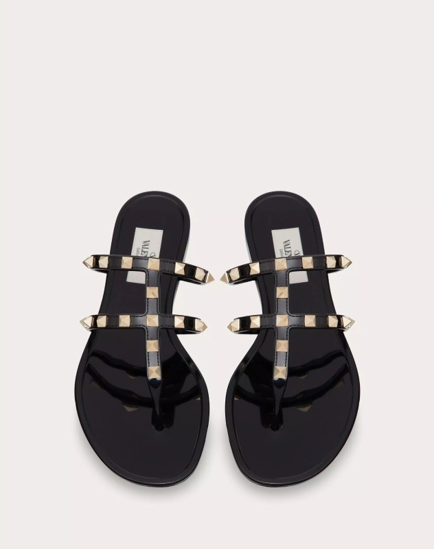 Valentino Garavani Rockstud rubber sandal BLACK