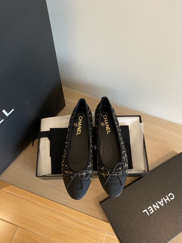 Chanel Ballerinas Fabric & Grosgrain 33