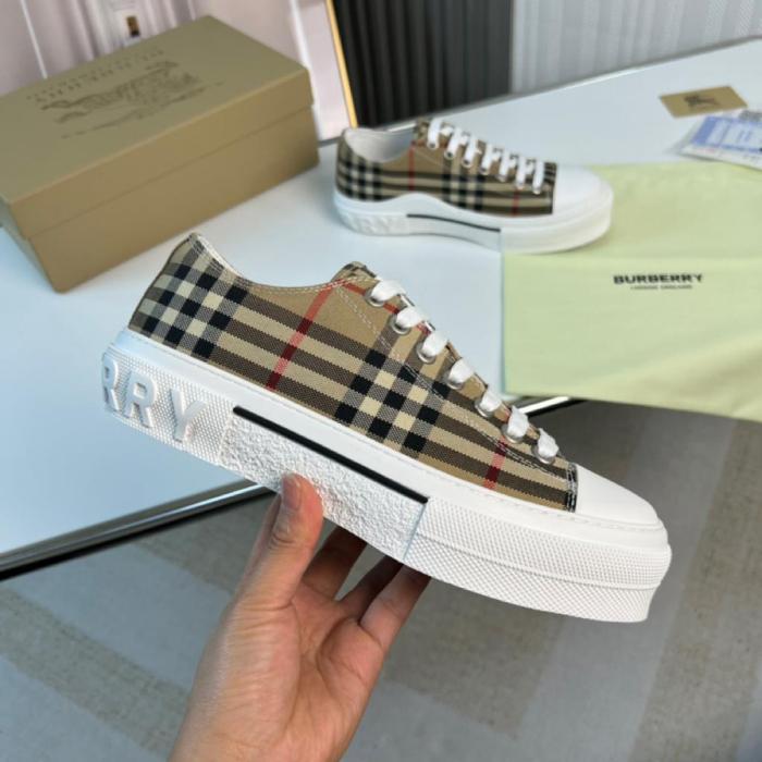 Burberry Vintage Check Cotton Sneakers Archive Beige White
