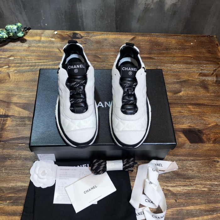 Chanel Fabric & Suede Calfskin Low Top Sneaker 24