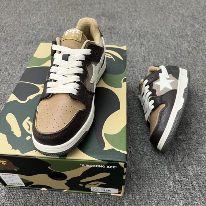 A Bathing Ape Bape SK8 Sta Brown Ivory