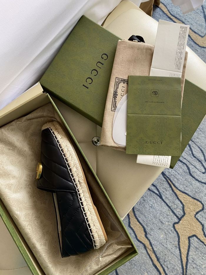 Gucci Leather espadrille with Double G WOMEN 2