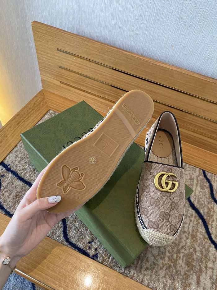 Gucci Leather espadrille with Double G WOMEN 2