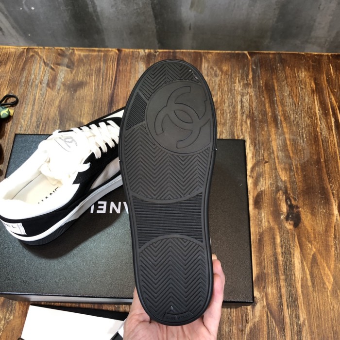 Chanel Fabric & Suede Calfskin Low Top Sneaker 25