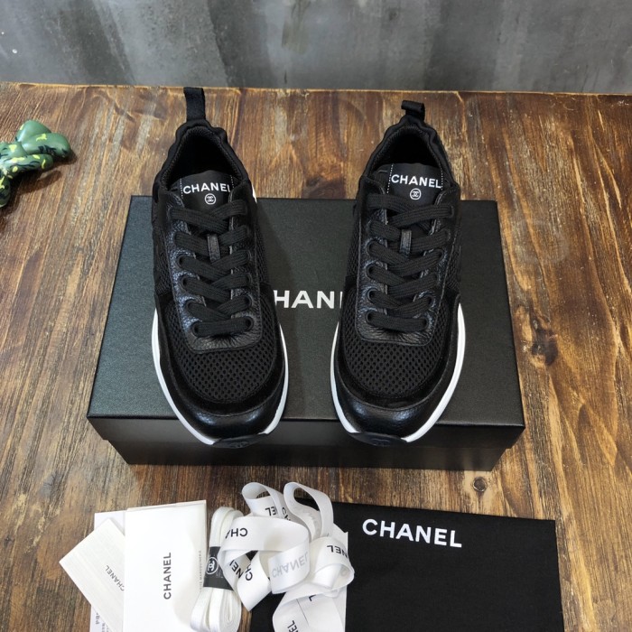 Chanel Fabric & Suede Calfskin Low Top Sneaker 38