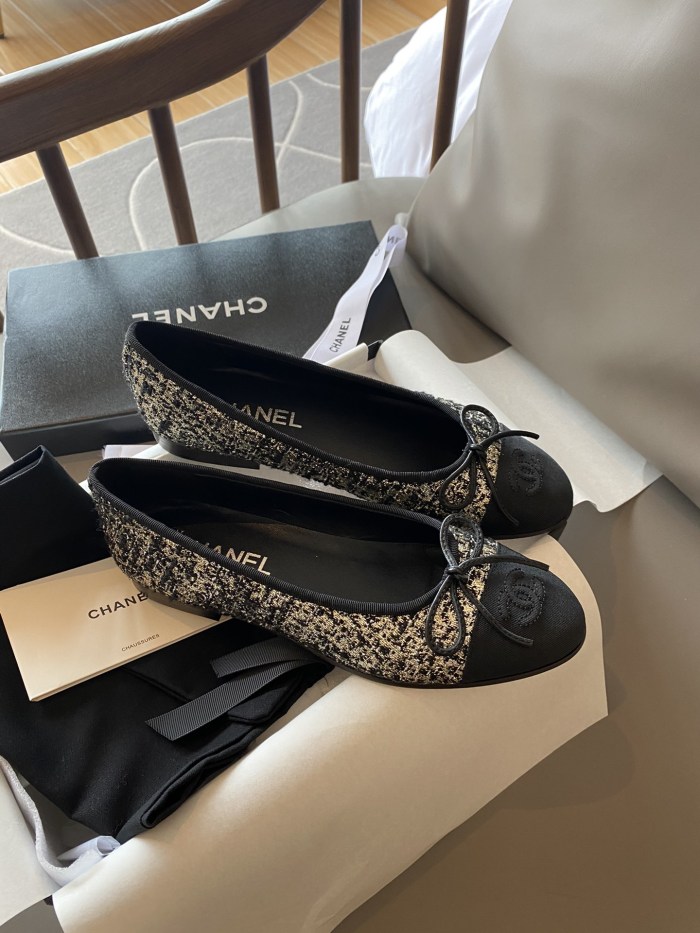 Chanel Ballerinas Fabric & Grosgrain 35